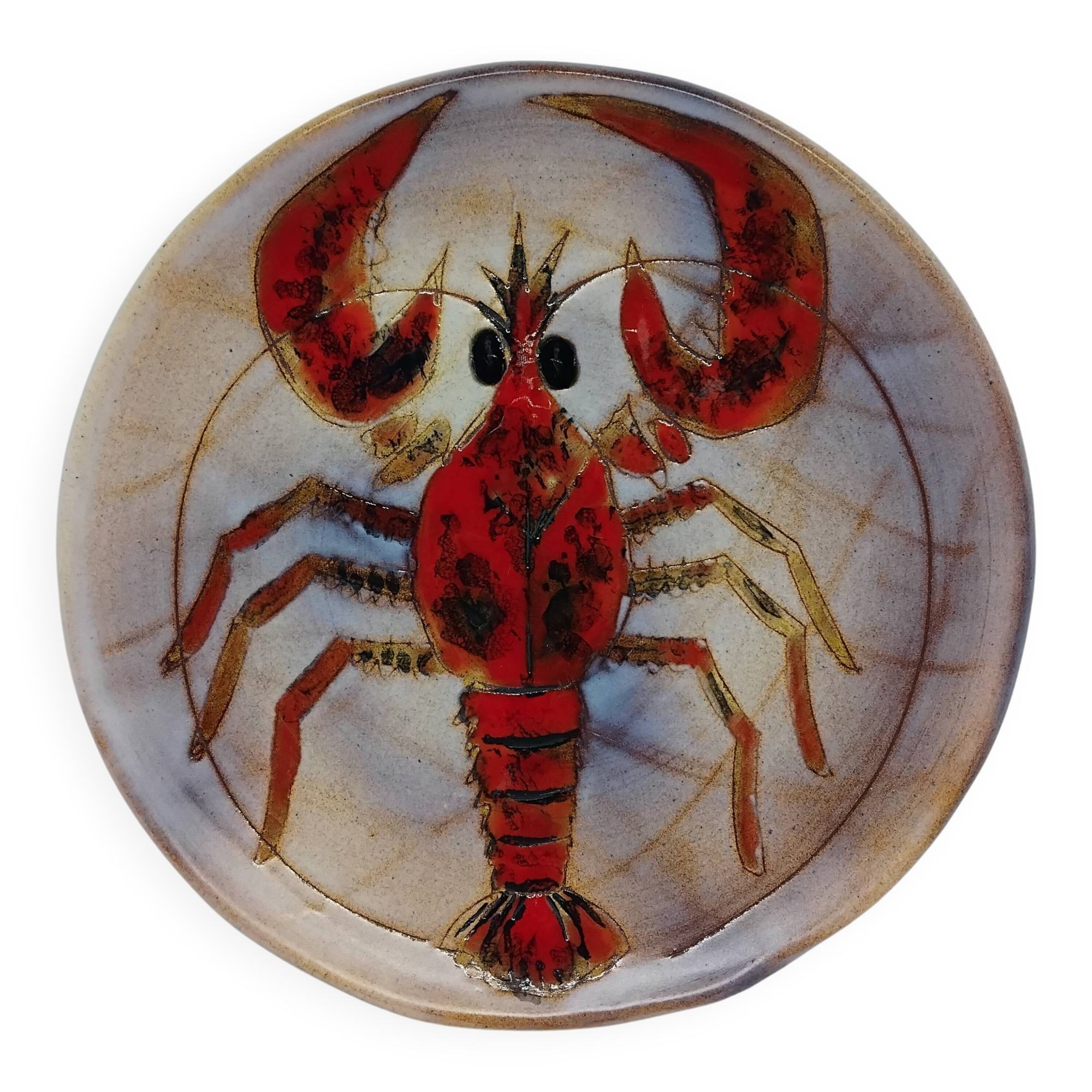 Assiette vintage année 60’. Monique Brenner / Vallauris.