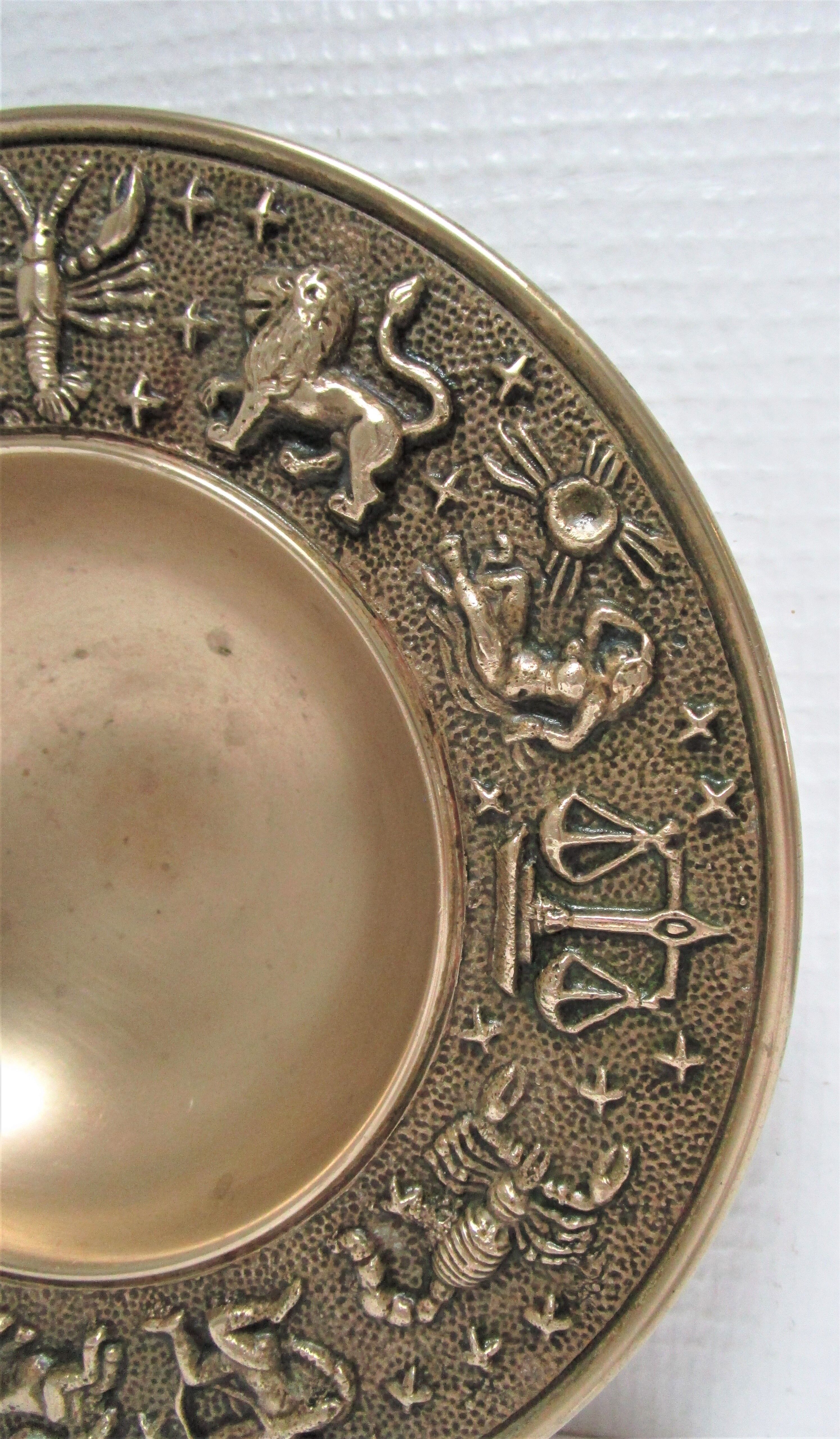 Empty pocket zodiac signs zodiac solid brass 70s