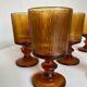 Set of 10 1970 glasses in molded glass tree wood