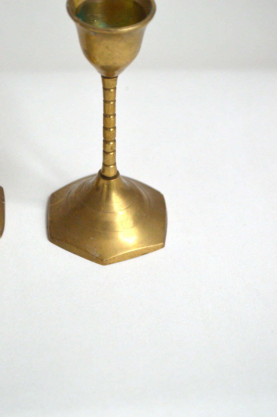 Pair of brass candle holders