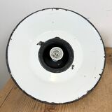 Green enamel and cast iron industrial pendant light, 1960s