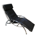 Chaise longue en métal et sky vintage 1980