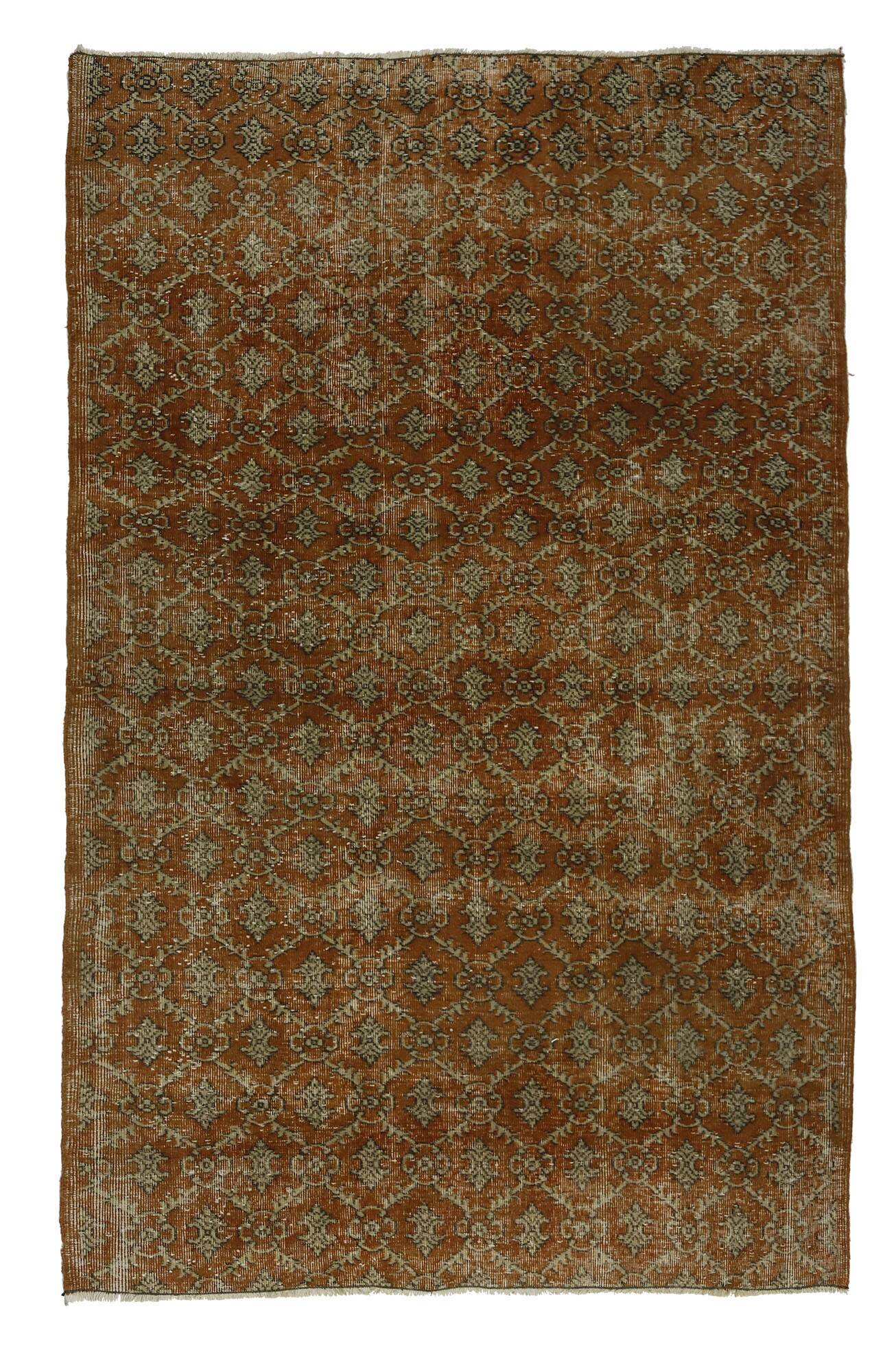Turkish Anatolian Handmade Vintage Rug 255 cm x 164 cm
