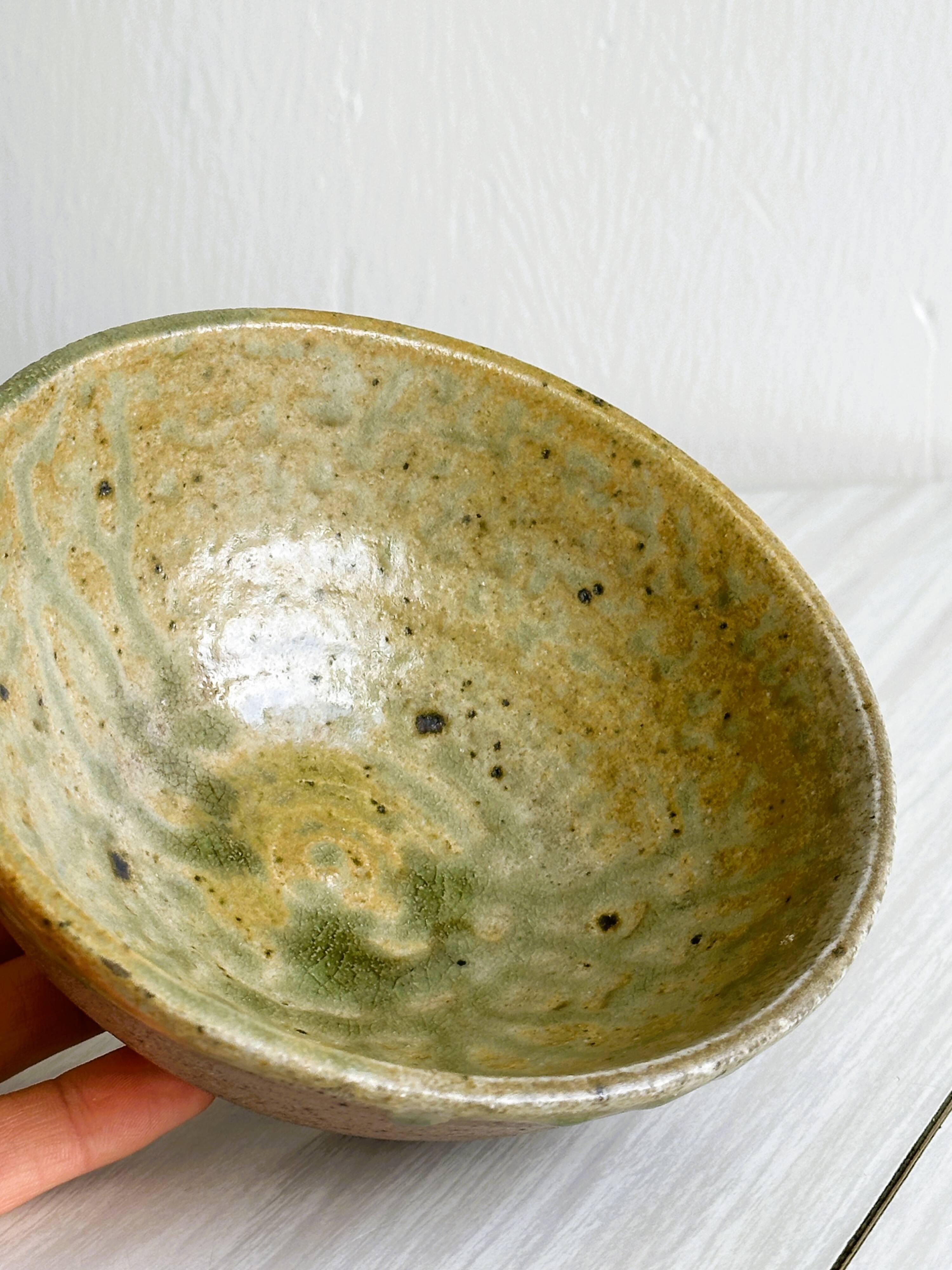 Handmade ceramic craft bowl, rustic glazed bowl