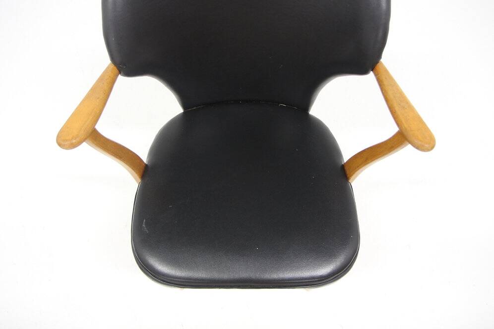 Scandinavian leatherette armchair, Sweden, 1960