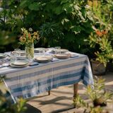 Blue Stripe Tablecloth: 240cm x 170cm