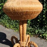 large rope and raffia lamp