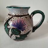 Pitcher with thistle motif by André Georges Pougues les Eaux