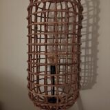 Wicker cage floor lamp