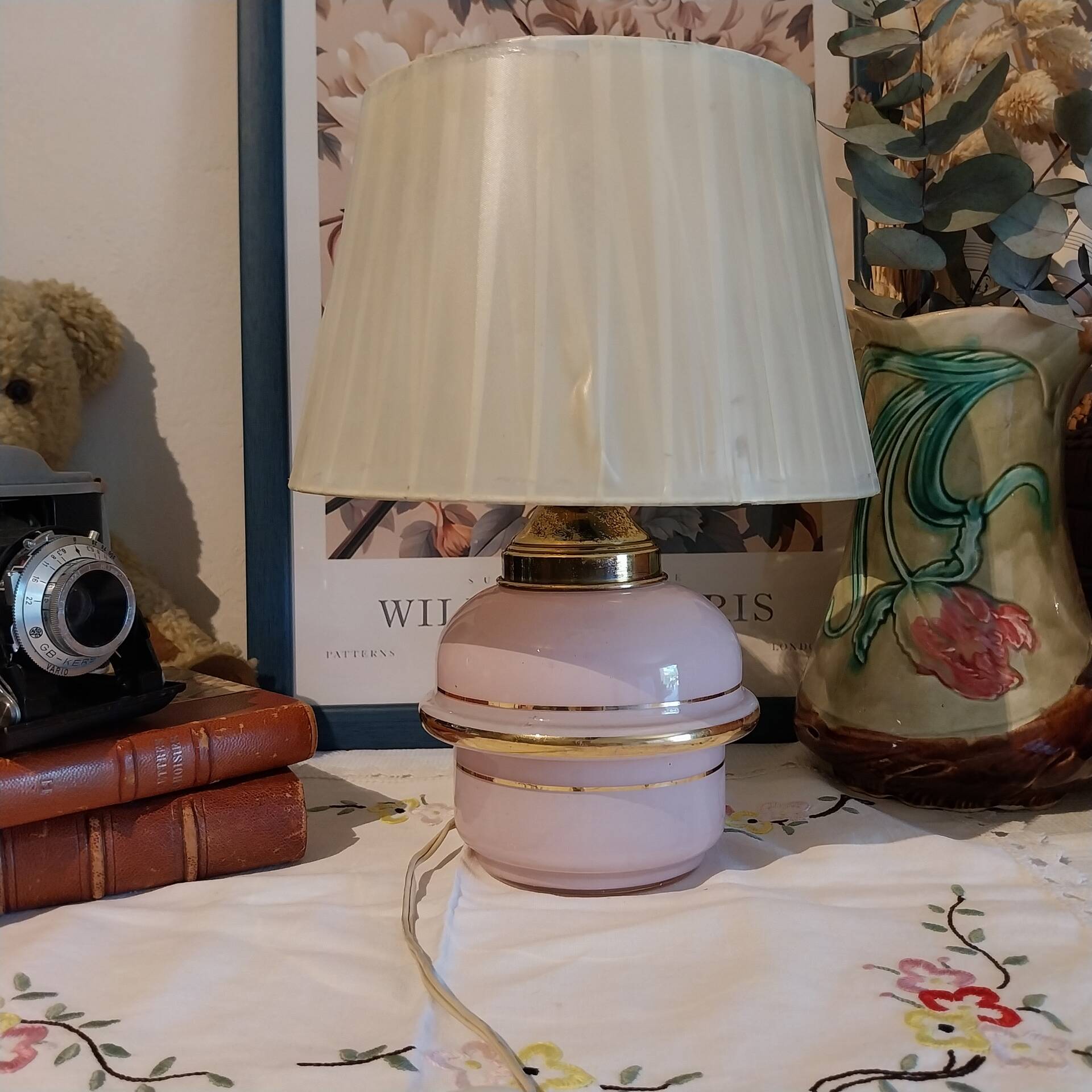 Old Clichy glass table lamp