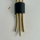 Pair of vintage wall lamps, solid brass, France 1950