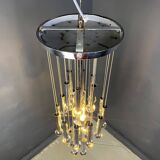 Vintage chromed cascading chandelier, 1970s
