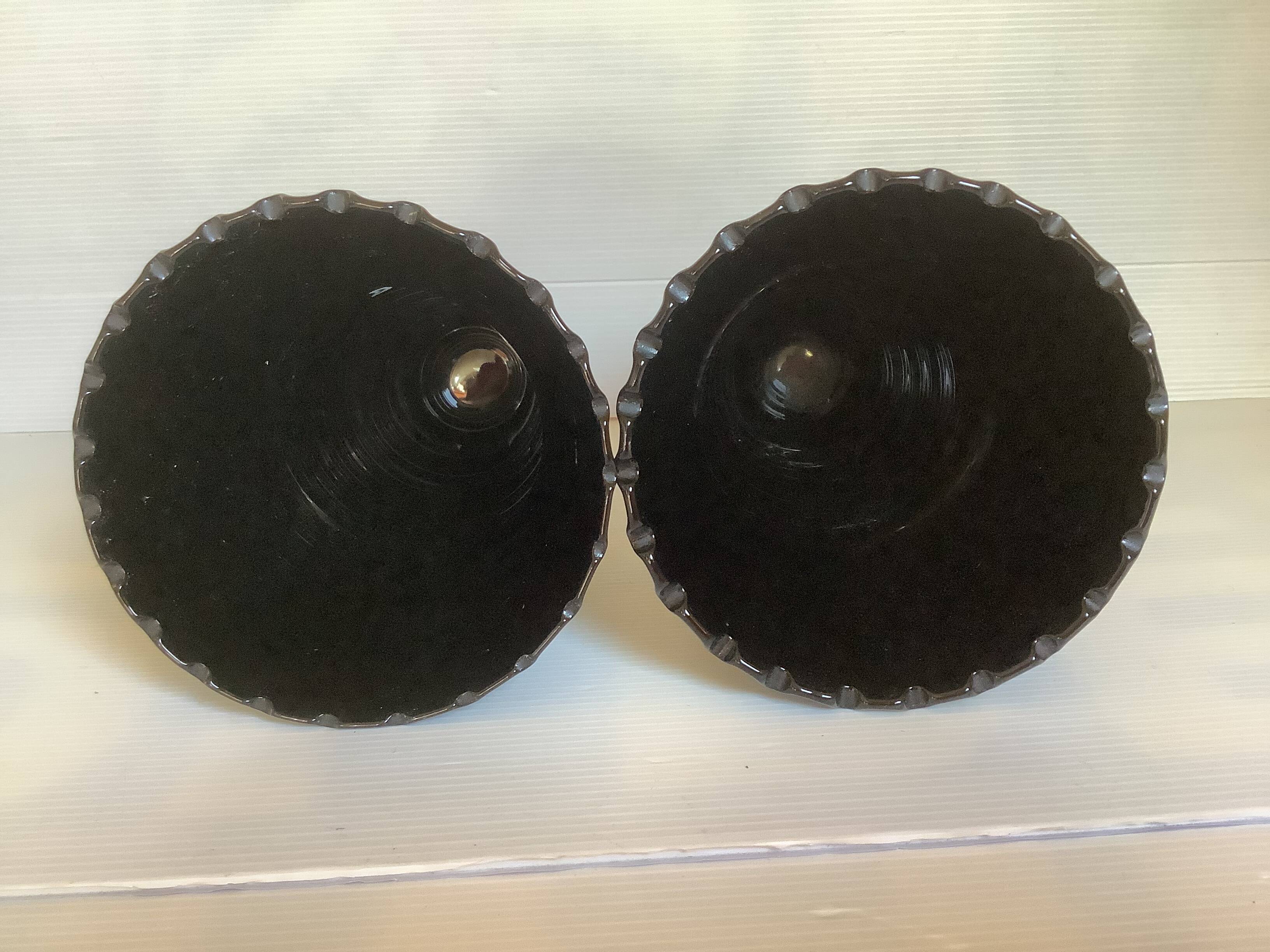 Pair of black opaline vases from the Napoléon III period
