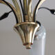 Old chandelier brass and glass tulip 1950 1960 vintage decoration lighting suspension