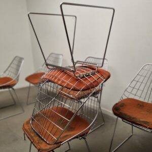 Set of six SM05 wire chairs by Cees Braakman for Pastoe, 1960s