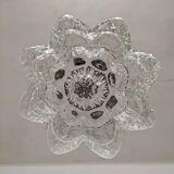 Glass and brass flower pendant lamp in art deco style