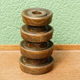 Art deco candle holder in turned wood