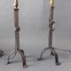 Pair of Brutalist style lamps in wrought iron 1950.