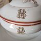Circa 1900s Pillivuyt Gold 'BM' Monogrammed White Porcelain Soup Tureen