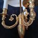 Exceptional empire style boiler lamp, swan, lucien gau - in excellent condition