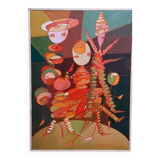 Abstract oil painting on canvas franco balleri 1993 oil on canvas