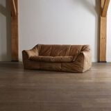 Canapé Sloop Ligne Roset par Michel Ducaroy en cuir cognac, années 1970