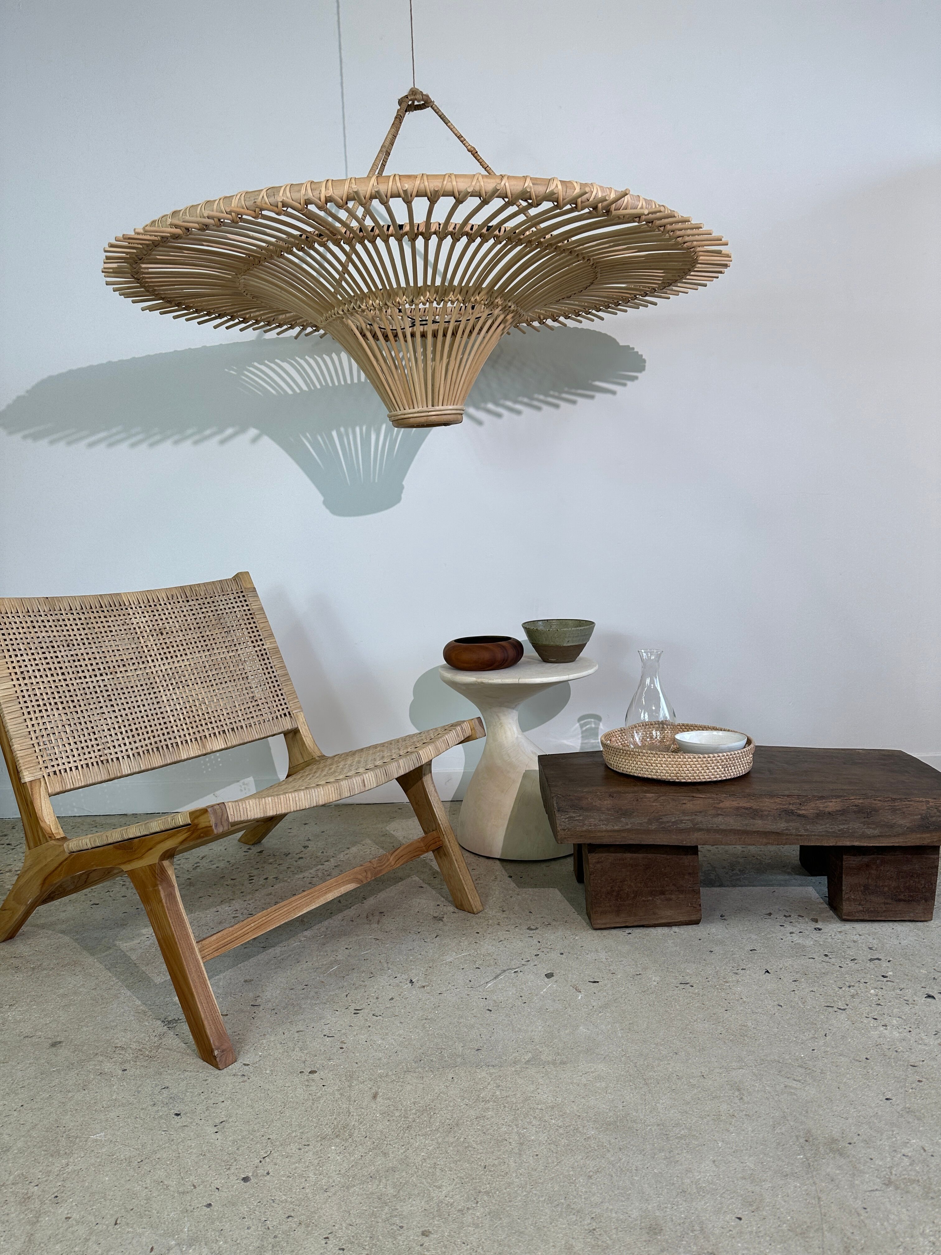 Suspension rattan saucer iron frame D:120 H:60