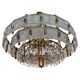 Pair of two XXL large brass and glass chandeliers by Kamenicky Senov/Preciosa, 1970s