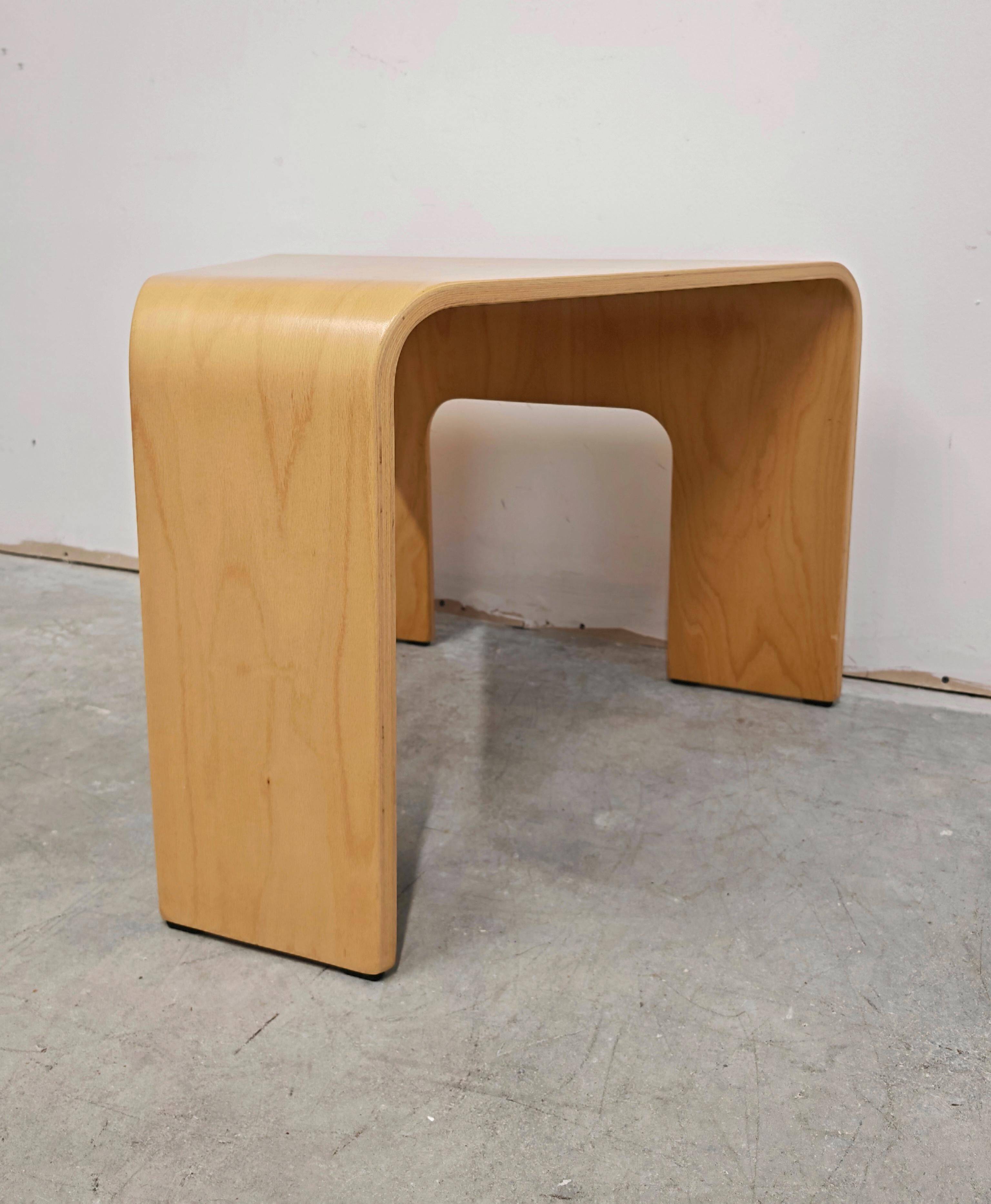 Postmodern side table made of beech plywood by Ekornes Stressless from the 1980s.