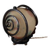 Art Deco night light lamp hammered ironwork 1930 Muller Frères