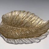 Leaf-shaped ashtray in Murano crystal
