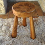 Tabouret tripode en bois vers 1950