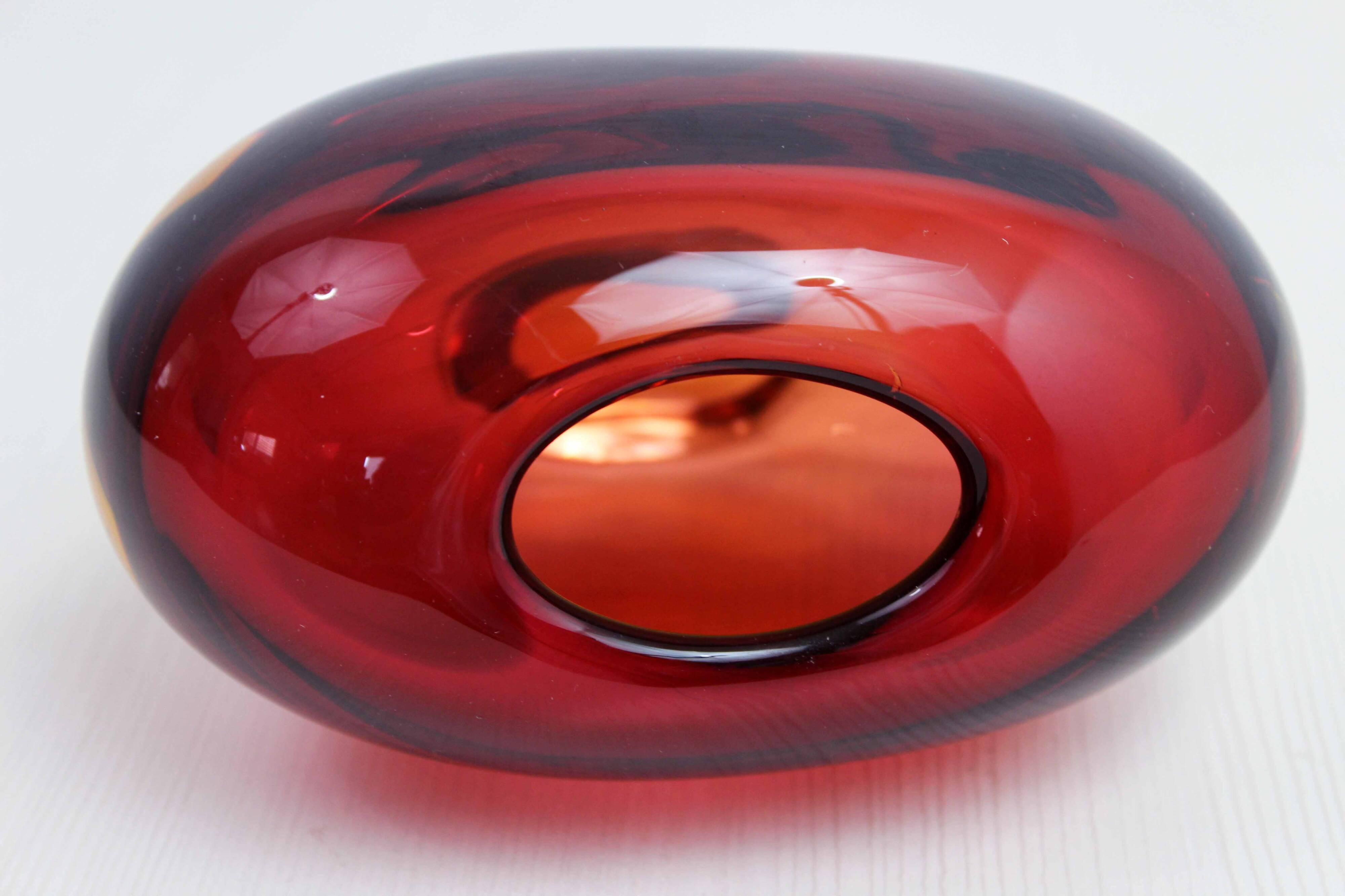 Murano glass heart vase