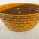 Ceramic salad dish Vintage imitation straw