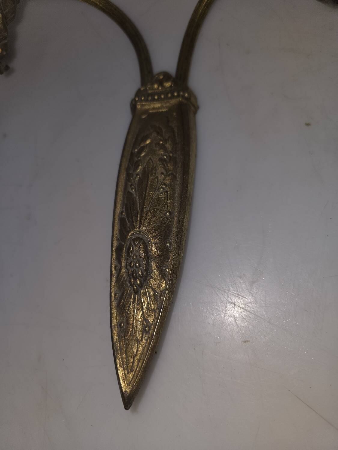 Double bronze wall light with glass tulips Art Deco