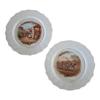 2 plates The months of the year October November Saint Amand