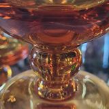 Verres à pied 70's ambré