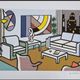 1980s Original Roy Lichtenstein "Interior With Skyline" Limited Edition Lithograph