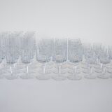 Set of crystal glasses, Italian design, 1970s, made in Italy