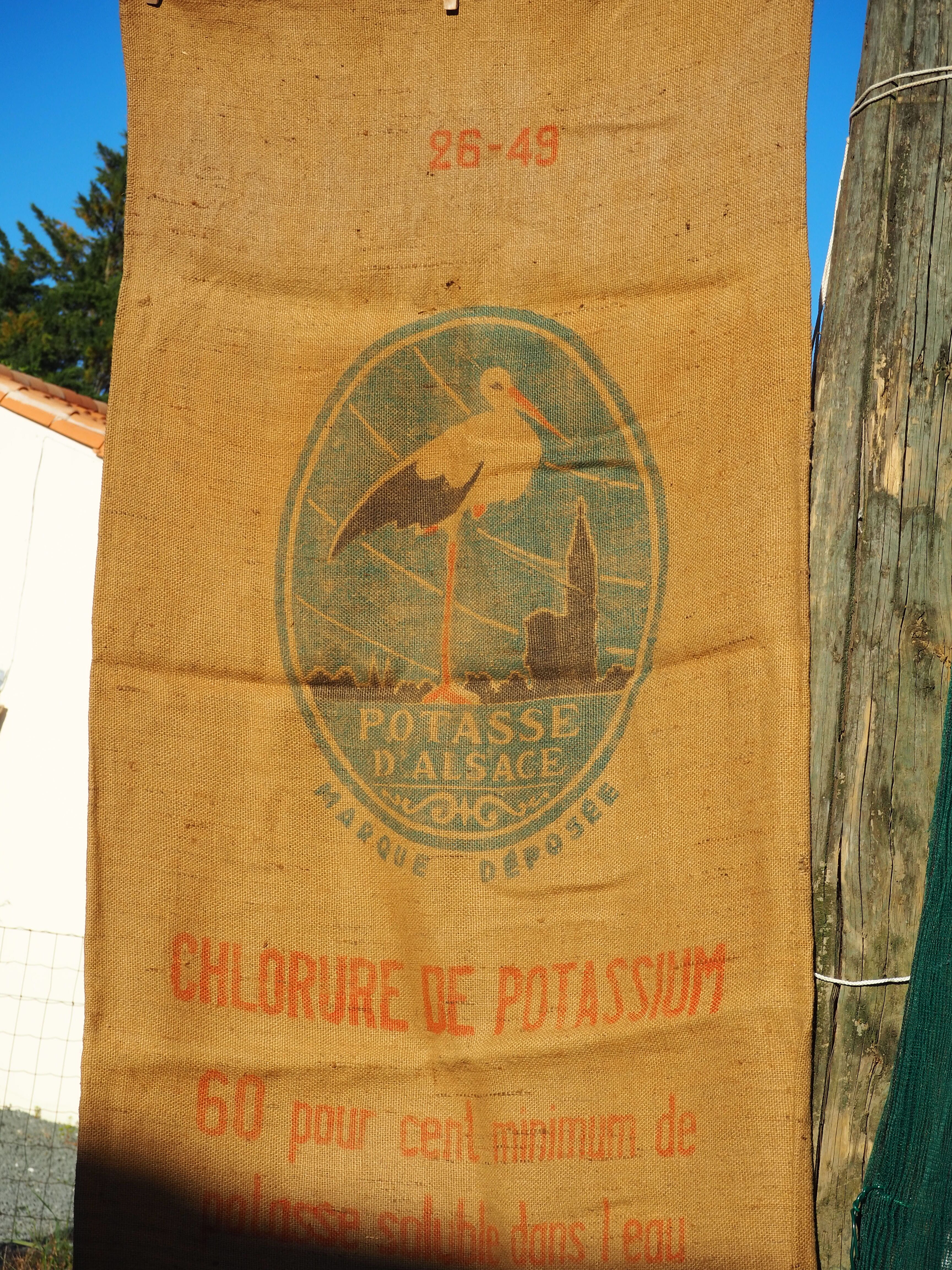 Burlap bag: "The potash of Alsace"
