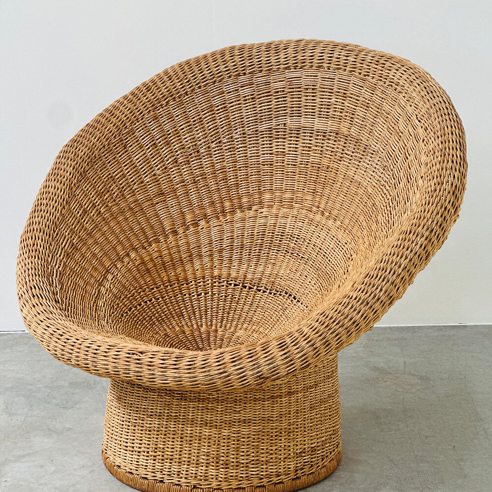Egon Eiermann E10 wicker lounge chair, Germany, 1960s