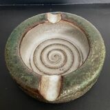 Vintage glazed terracotta ashtray