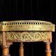 Louis XVI style tripod pedestal table, marble and brass, late 19th century