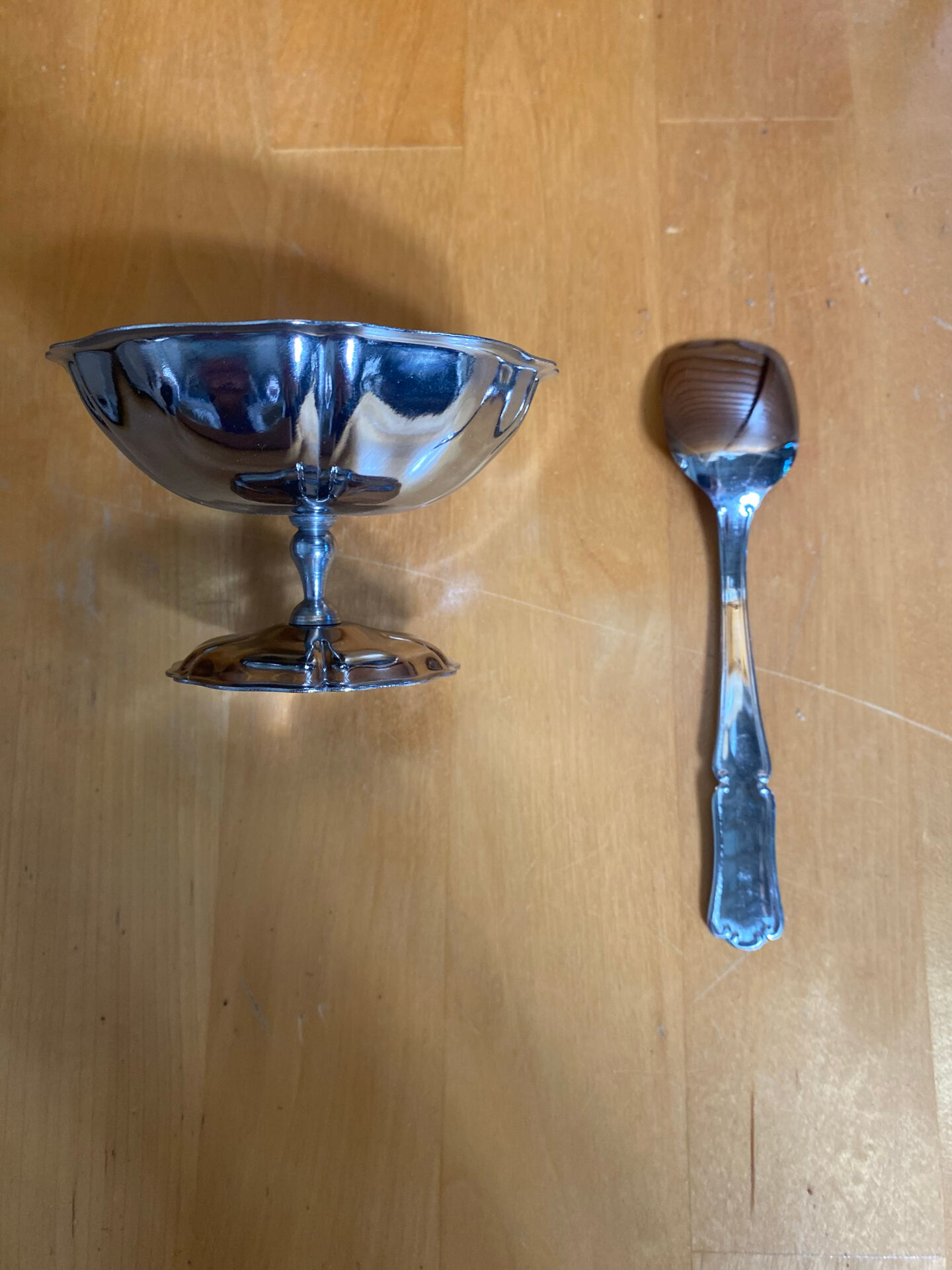 Ice Cream Service GUY DEGRENNE Tray + 6 Bowls + 6 Vintage Spoons