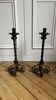 Pair of wrought iron candlesticks