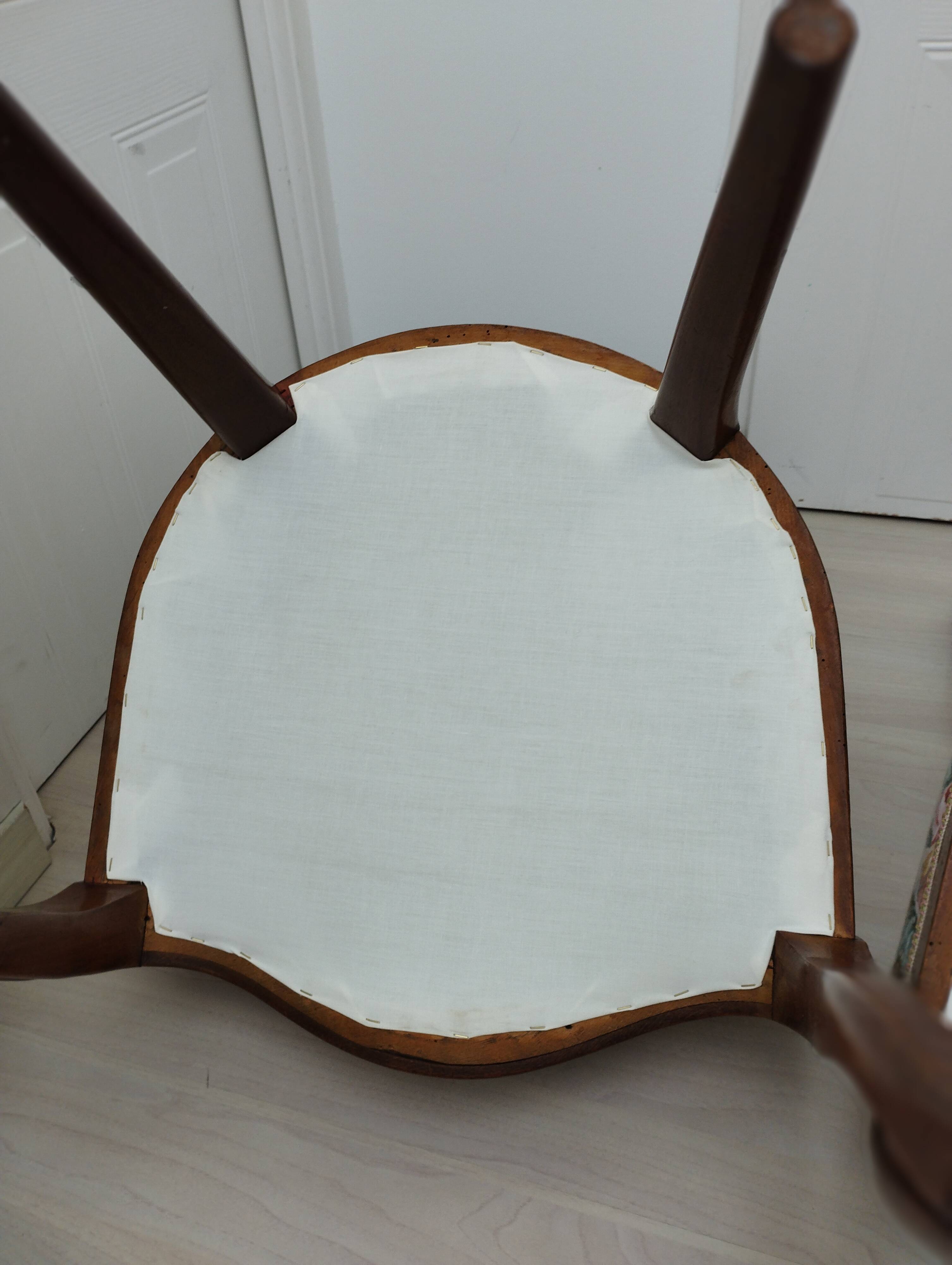 Pair of chairs Louis Philippe fabric seat