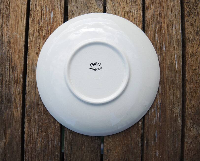 6 Old Gien Earthenware Saucers