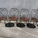 série de 4 fauteuils de jardin fer forgé