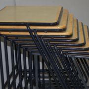 Table de bureau empilable militaire britannique en acier inoxydable