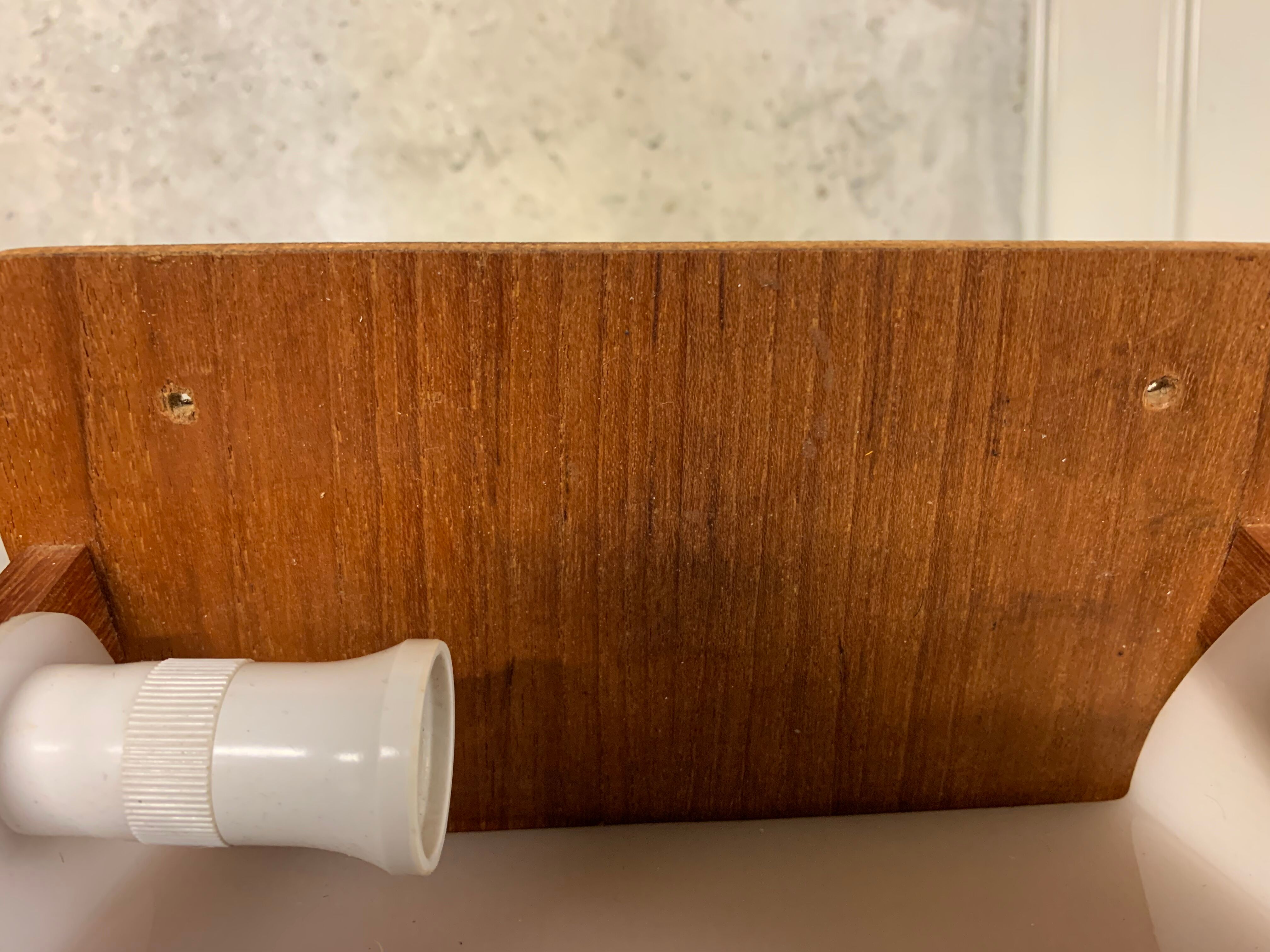 Pair of Scandinavian teak and acrylic wall lamps 1960